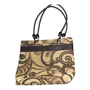 Tapestry Boho Purse with Bungee Straps w/3 Interior Pockets
